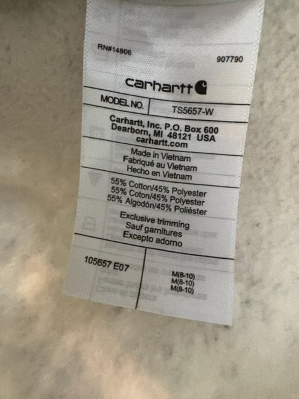 Carhartt Women’s Relaxed Fit Quarter Zip Pullover Gray Flecked Sweatshirt M - Picture 9 of 9